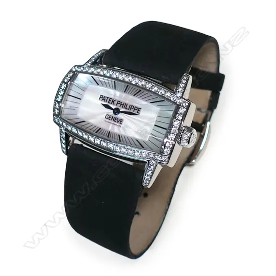 Patek Philippe Gondolo Gemma 18ct white gold and diamond set ladies wristwatch,