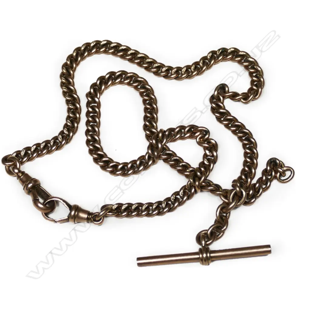 A c.1900 9ct rose gold albert chain, Image 1++