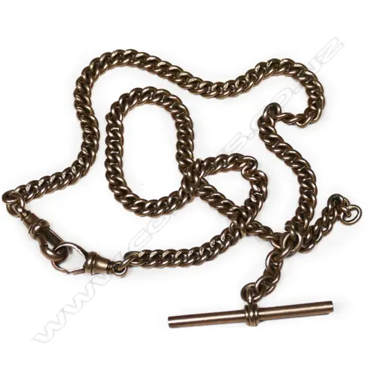 A c.1900 9ct rose gold albert chain,