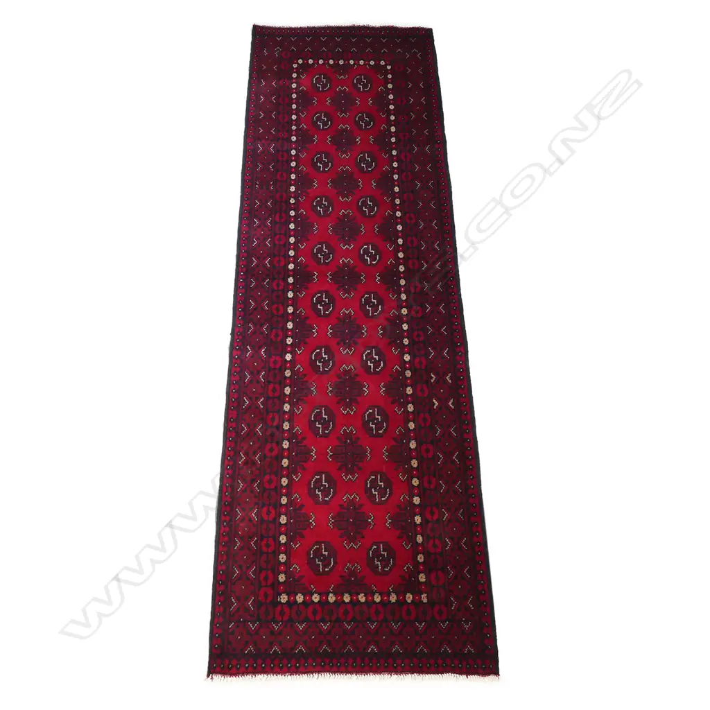 #A finely hand knotted Turkman runner Image 1++