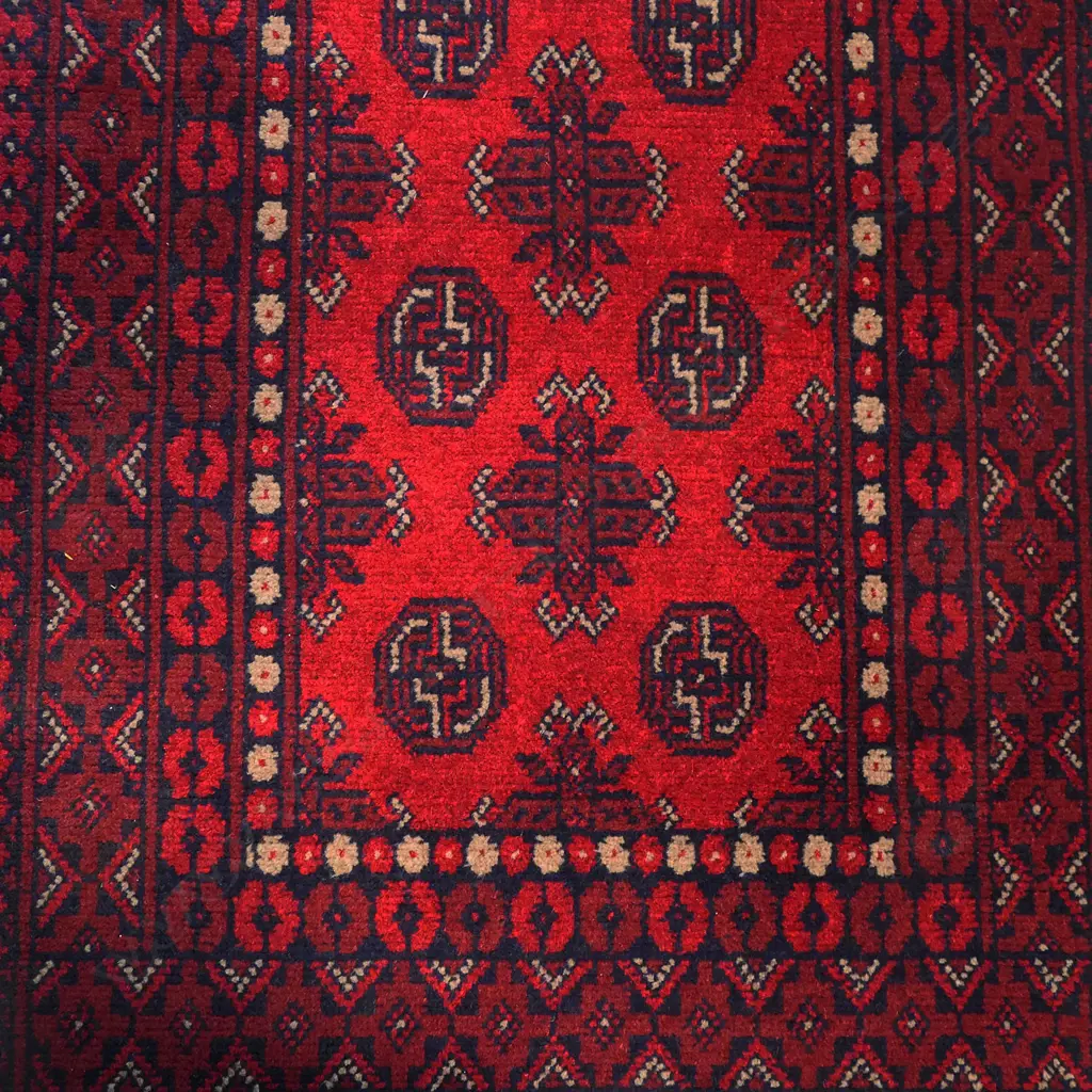 #A finely hand knotted Turkman runner Image 1++
