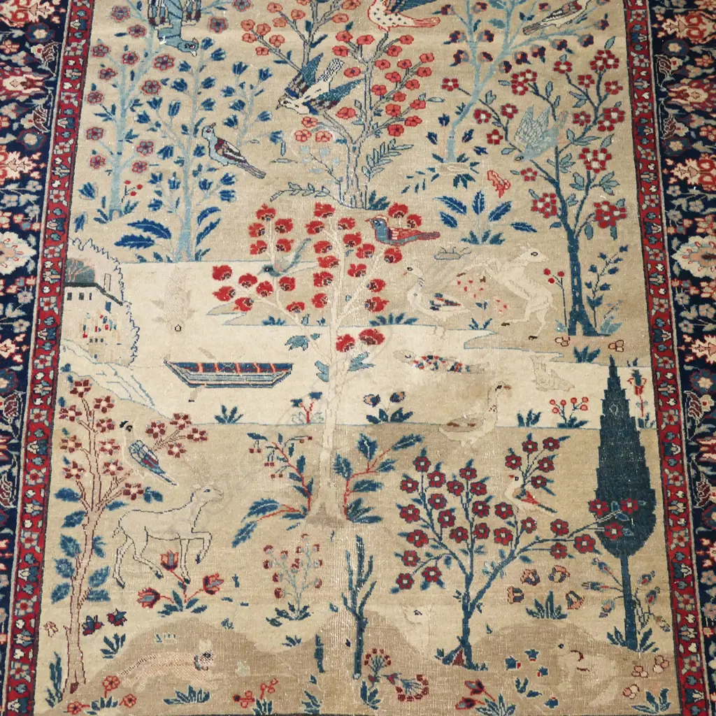 An antique Persian Tehran picture rug, Image 1++