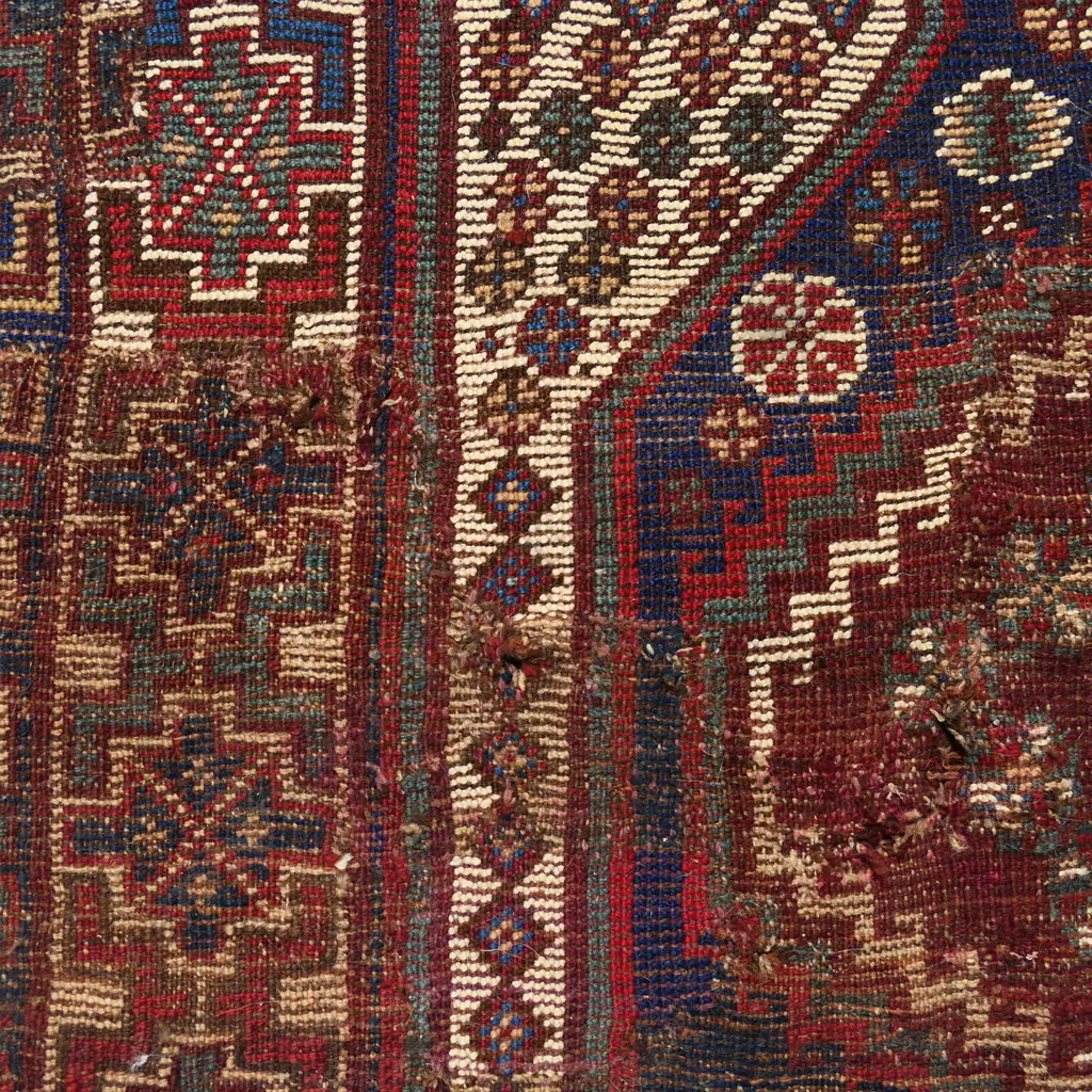 An antique Khamseh (shiraz) hand knotted carpet, Image 1++