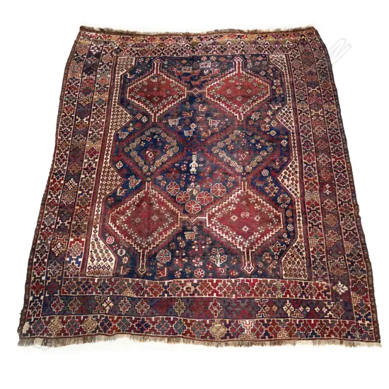 An antique Khamseh (shiraz) hand knotted carpet,