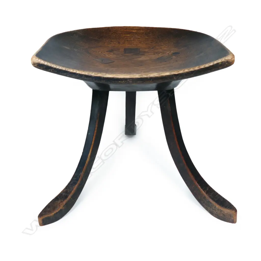 An early c.1900 mahogany Thebes stool by Liberty and Co., Image 1++