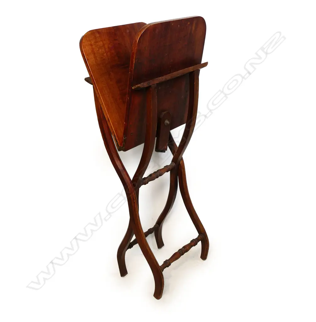 19thC folding mahogany carriage table, Image 1++