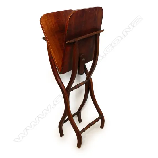 19thC folding mahogany carriage table,