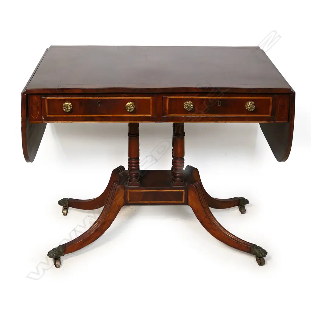 A Regency mahogany sofa table, Image 1++