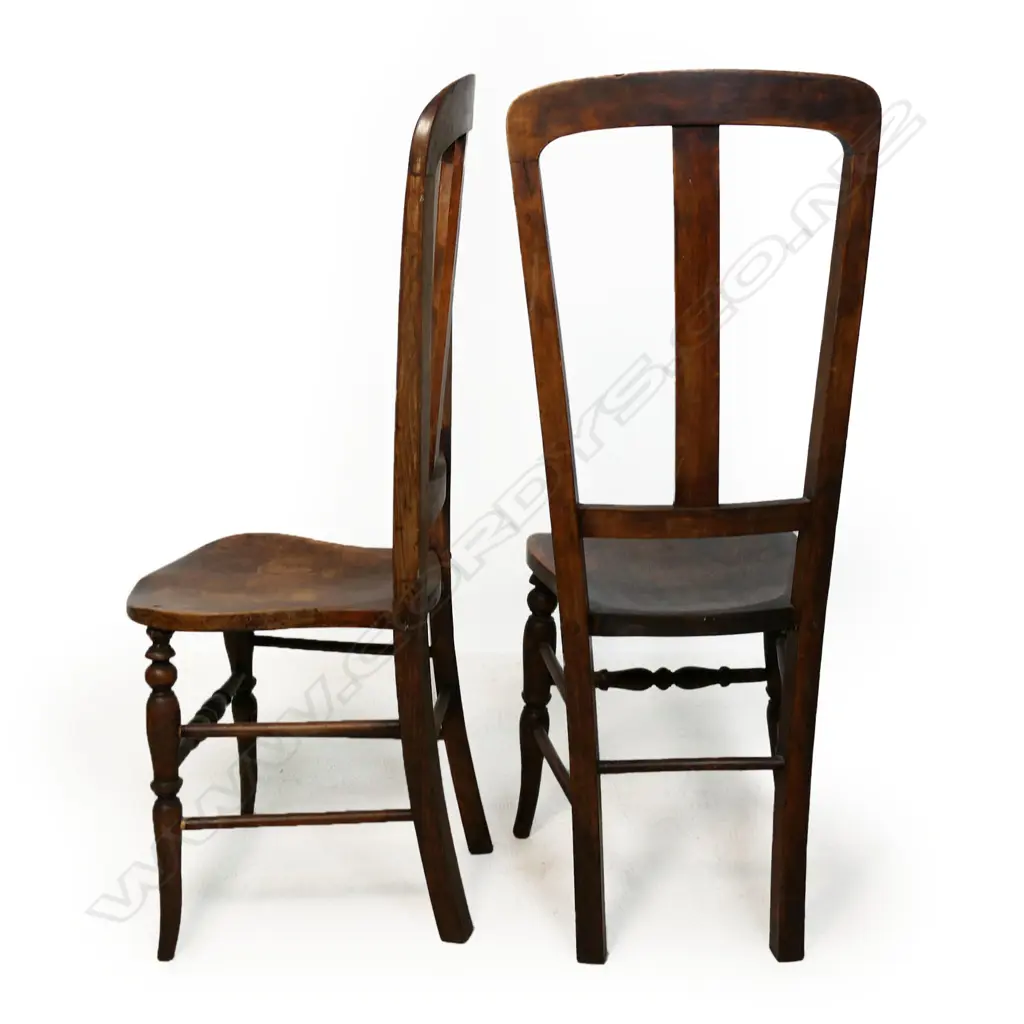Four elm high back chairs, Image 1++