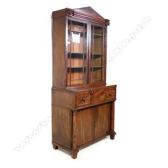 A Regency mahogany bookcase secretaire,