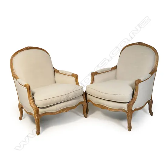 A pair of French Country Collection bergère armchairs,