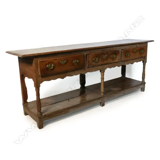 George III oak dresser base,