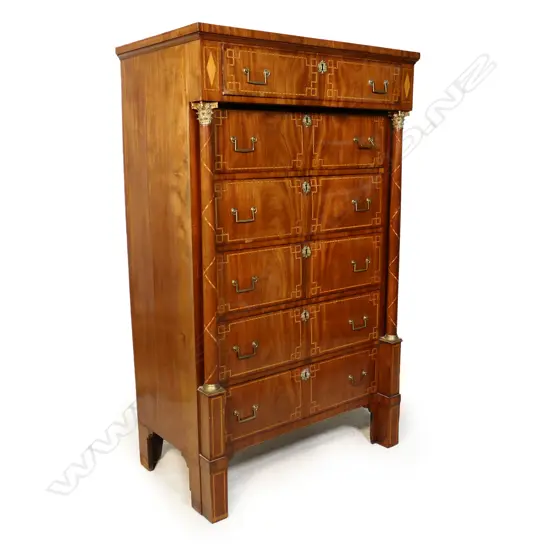 A 19thC French Empire çhiffonier' chest of drawers,