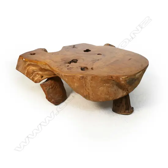A large exotic wood slab Oriental vase display table,