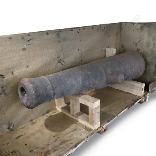 An old artillery iron cannon,