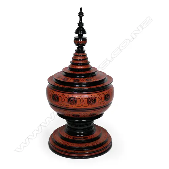 A Rare 19thC Mandalay lacquer Hsun-ok,