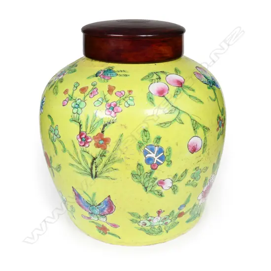 A 19thC Chinese famille rose ginger jar,