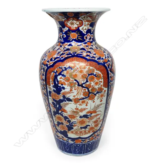 A large old and impressive Meiji Japanese Imari floor standing vase,