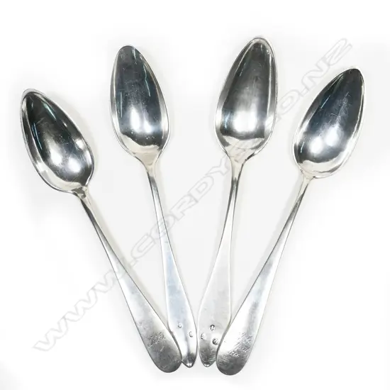 Four Austrian Hungarian 800 standard silver tablespoons,