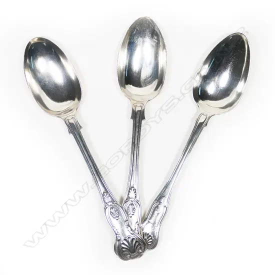 Three silver tablespoons,