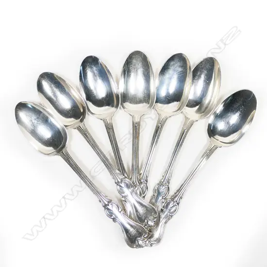 Seven Victorian silver teaspoons,