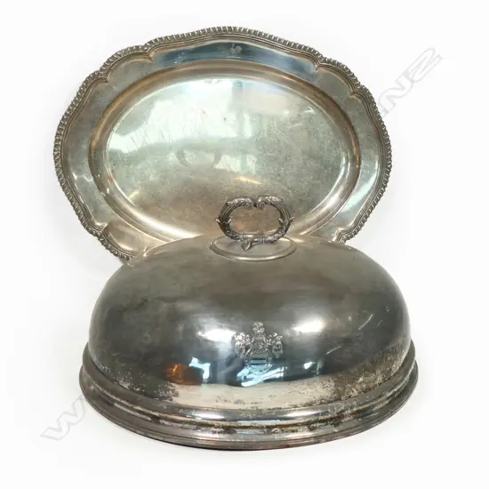 Victorian Old Sheffield Plate ashette and game cover,