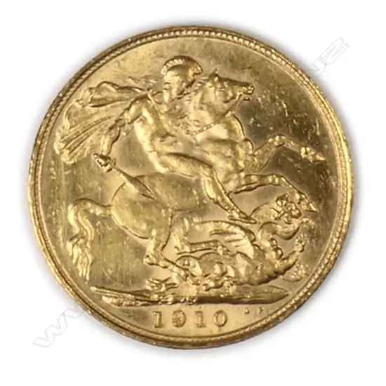 A 1910 gold full sovereign coin,