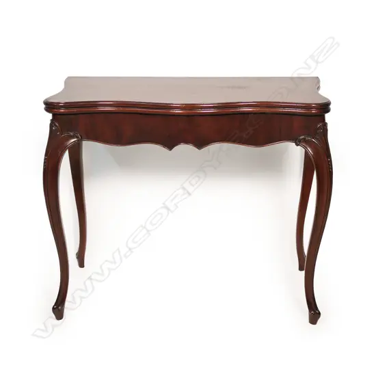 A Victorian mahogany serpentine tea table,