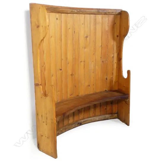 A George III country pine pub settle,