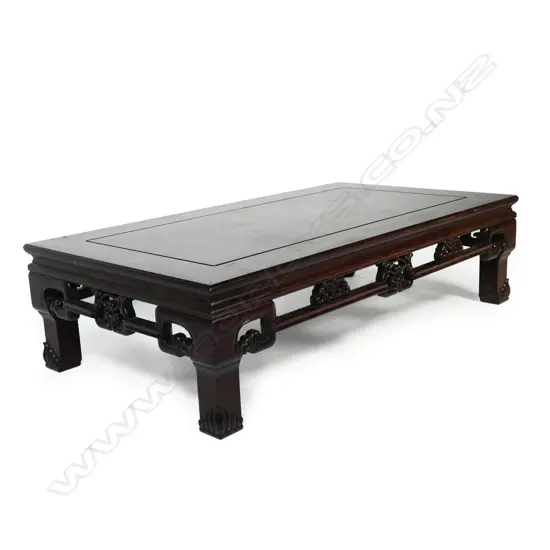 A quality mid 20thC Chinese rosewood low table,