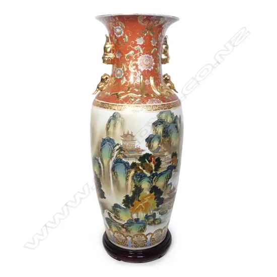 A 20thC Japanese massive floor standing porcelain vase,