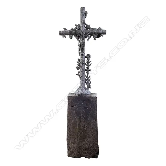 An old French cast iron crucifix,