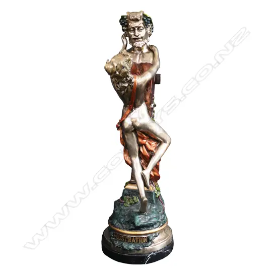 A 20thC cold painted bronze statue,