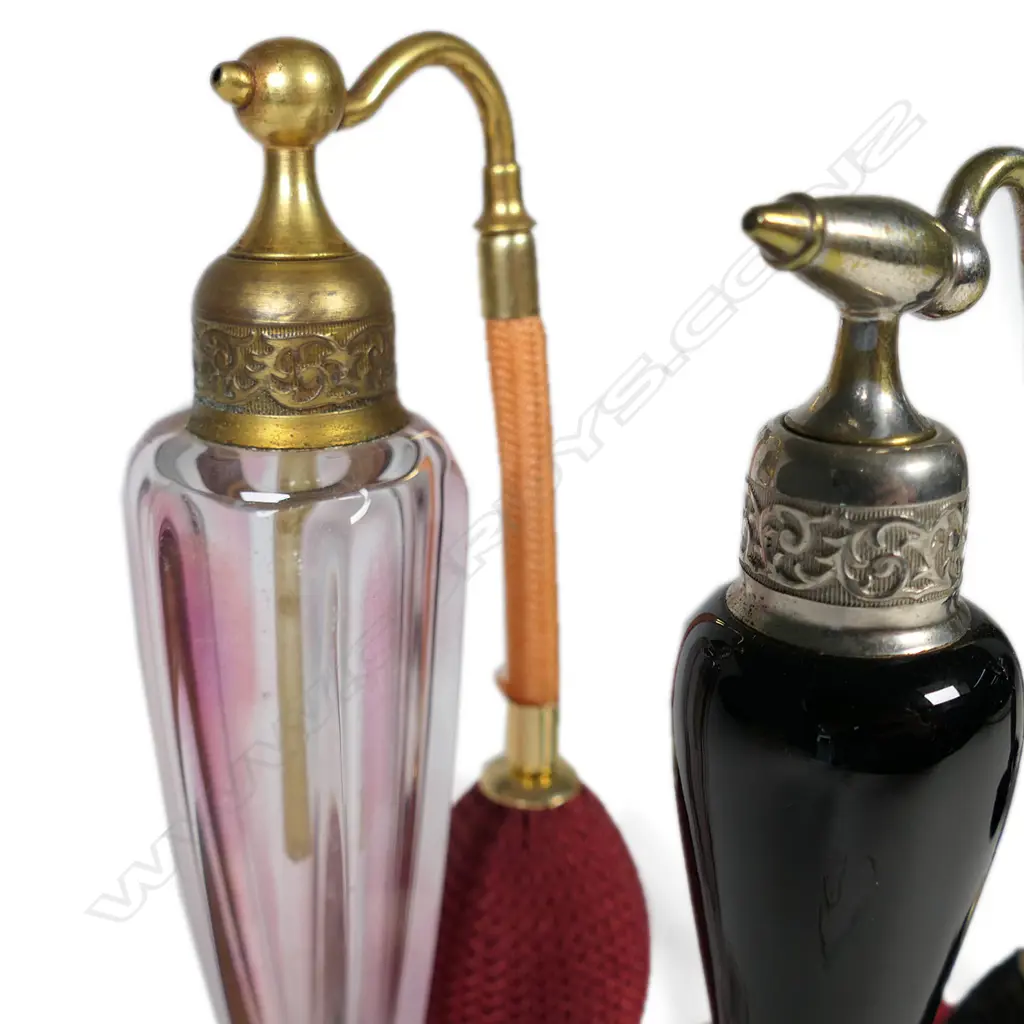 FOUR VINTAGE DEVILBISS PERFUME BOTTLES H.170mm Image 1++