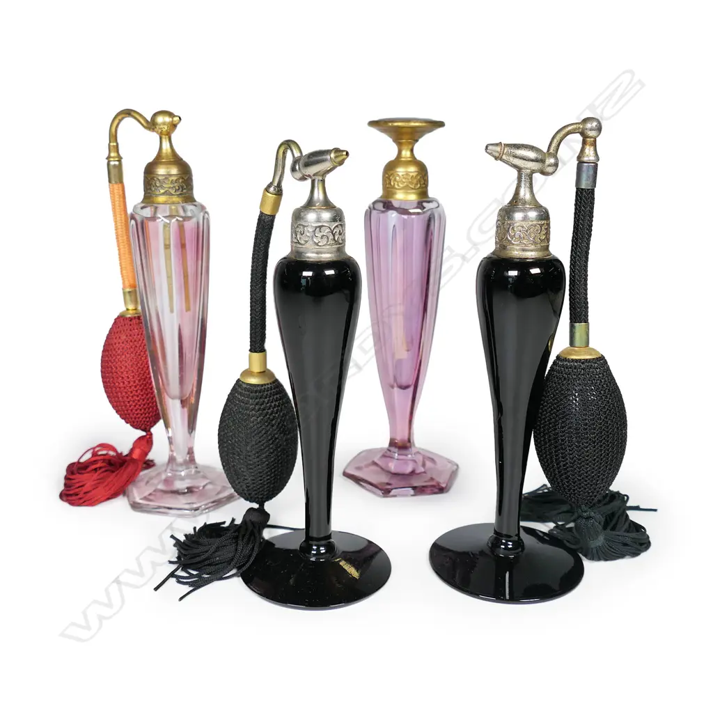 FOUR VINTAGE DEVILBISS PERFUME BOTTLES H.170mm Image 1++