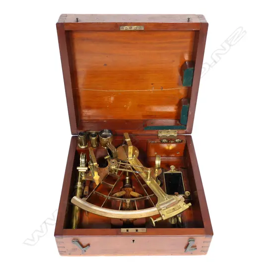 An early 1900s brass sextant,