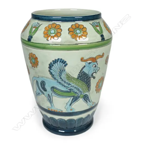 A Sylvac vase with antiquarian design based on motifs from Mesopotamia/Assyria,