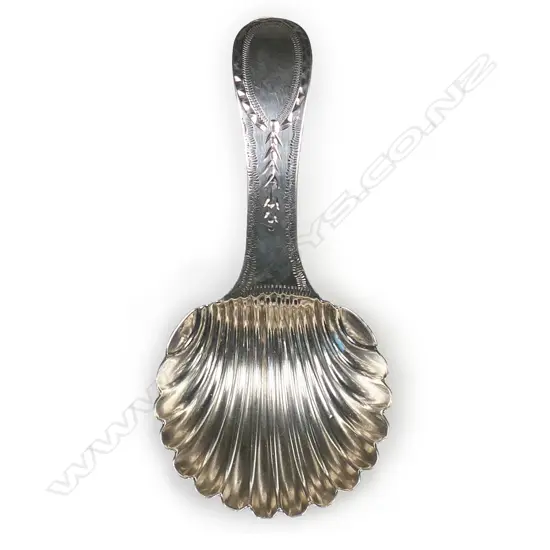 George III silver caddy spoon,