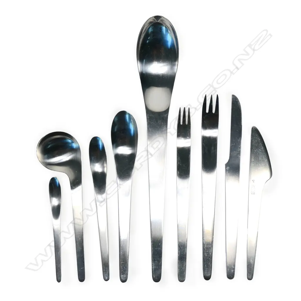 A part twelve place Arne Jacobsen stainless steel cutlery set, Image 1++