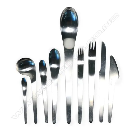 A part twelve place Arne Jacobsen stainless steel cutlery set,
