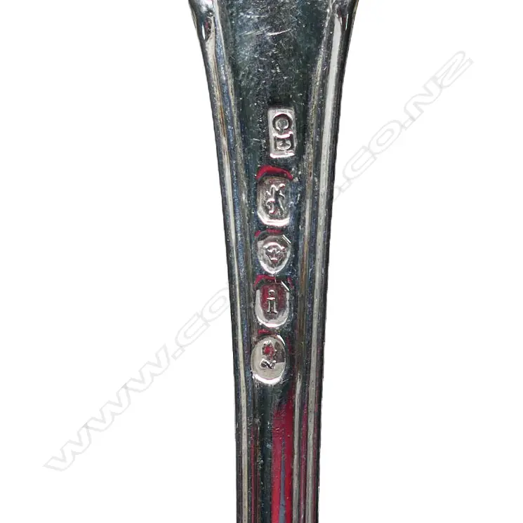 Six 19thC silver dessert spoons, Image 1++