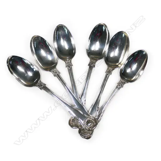 Six 19thC silver dessert spoons,