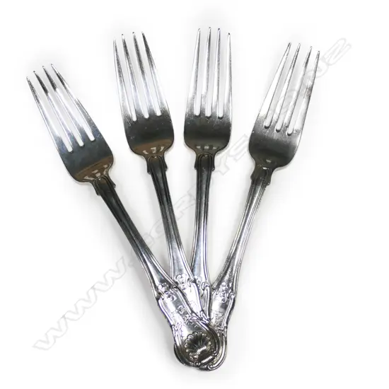 Four George IV Irish silver luncheon forks,