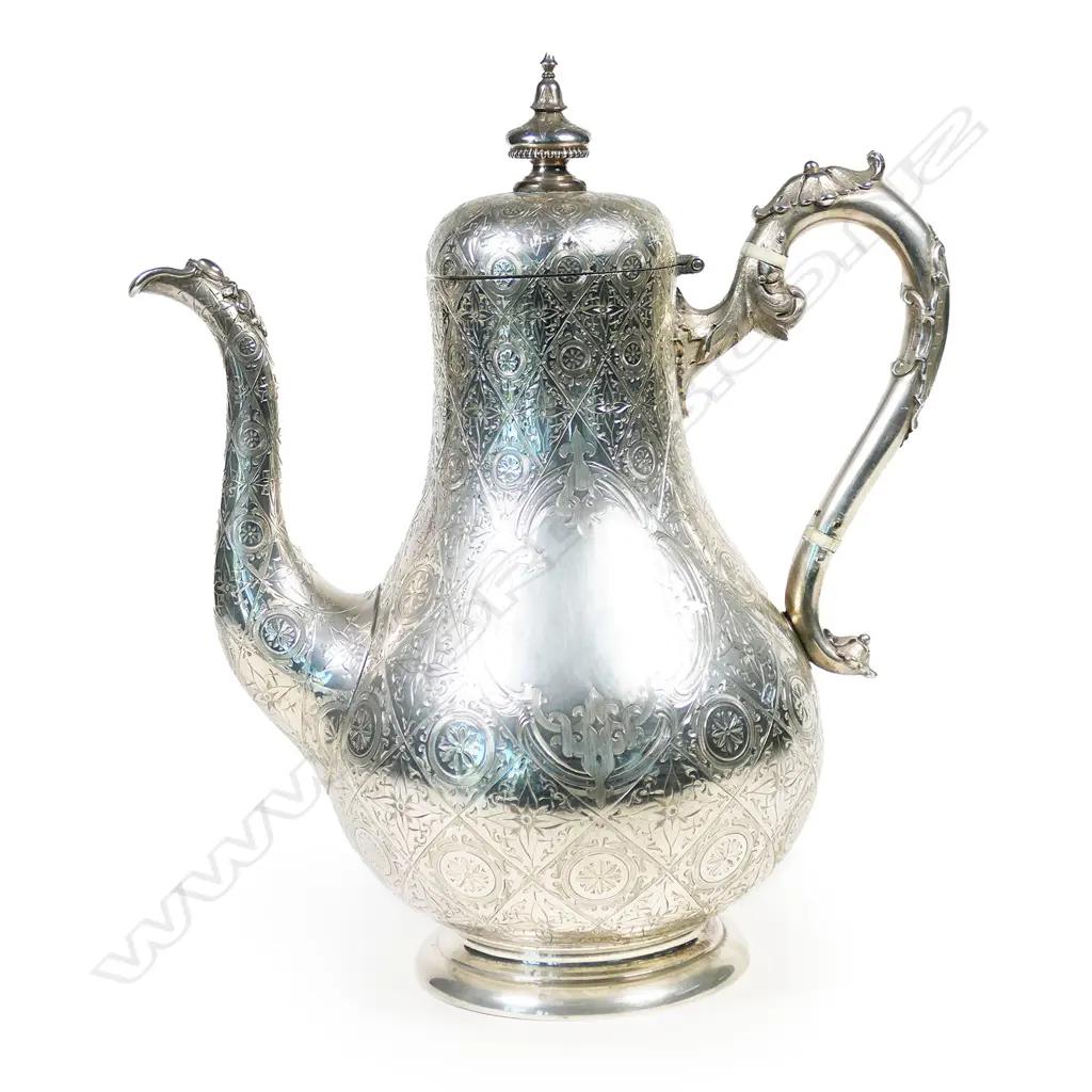 A mid-Victorian silver coffee pot, Image 1++