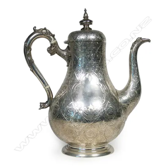 A mid-Victorian silver coffee pot,