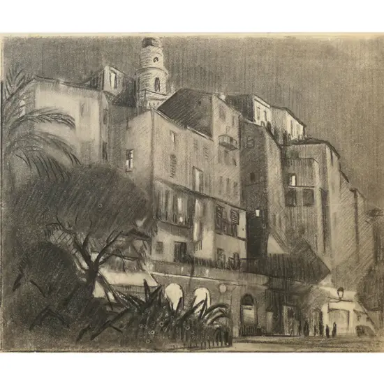 John Weeks (1888-1965), Study for 'Moonlight and firelight Demnat Morocco',