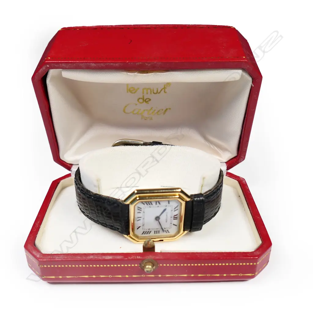 An 18ct gold Cartier Paris 'Ceinture' Jumbo wrist watch, Image 1++