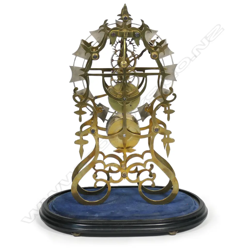 A Victorian style brass skeleton clock, Image 1++