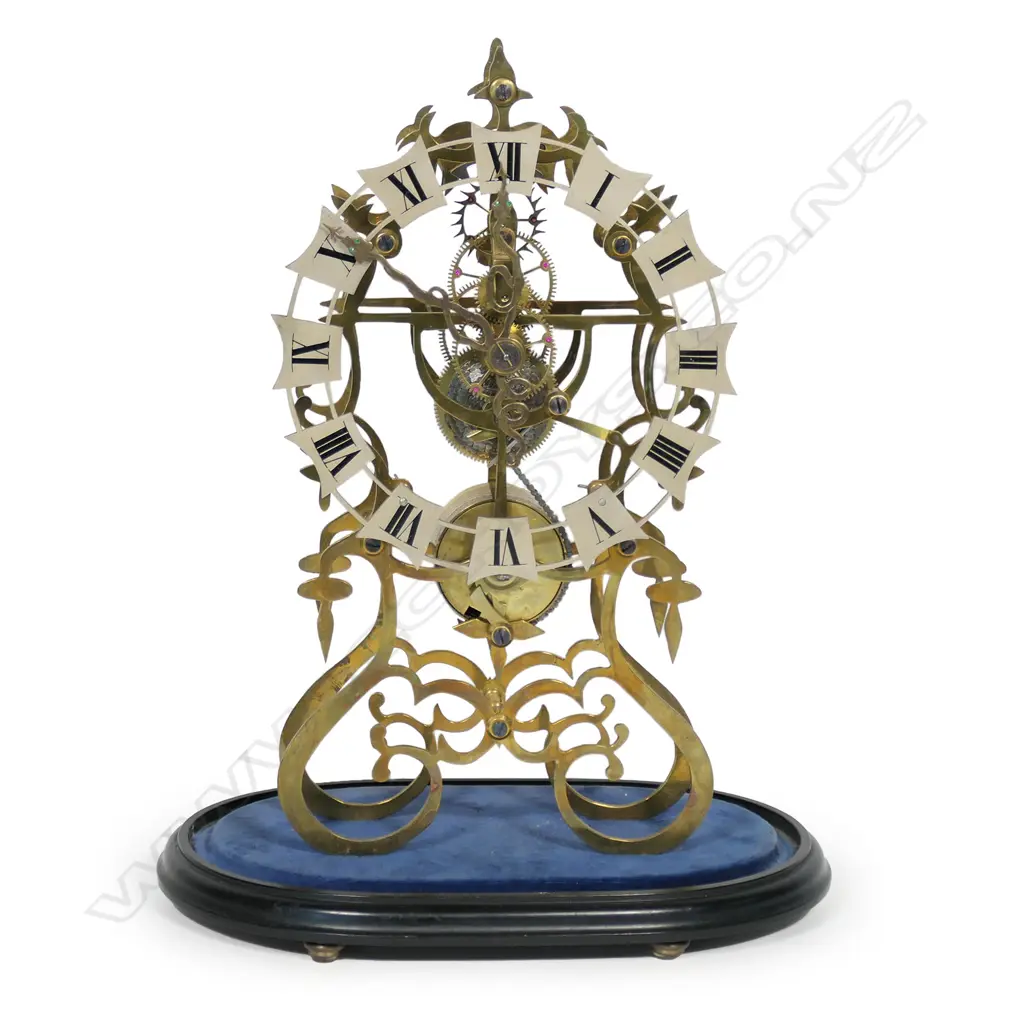 A Victorian style brass skeleton clock, Image 1++