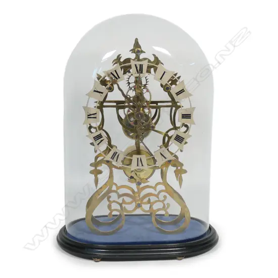 A Victorian style brass skeleton clock,